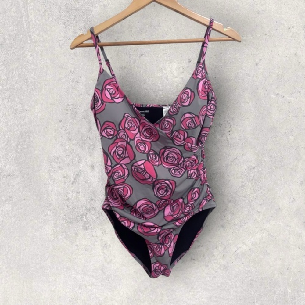 Garnet hill rosette print one piece swimsuit